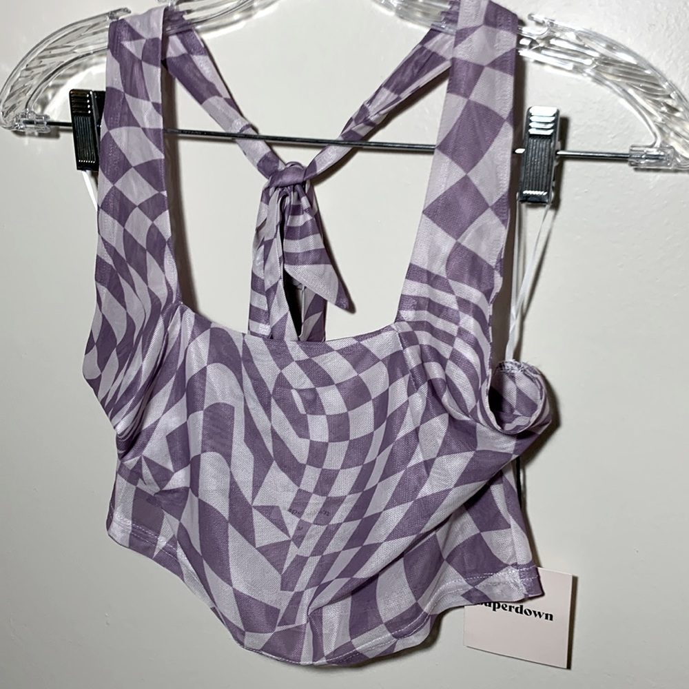 Superdown Moira Cross Over Halter Top